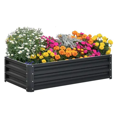 Outsunny Raised Garden Bed Elevated Planter Box for Flowers Grey