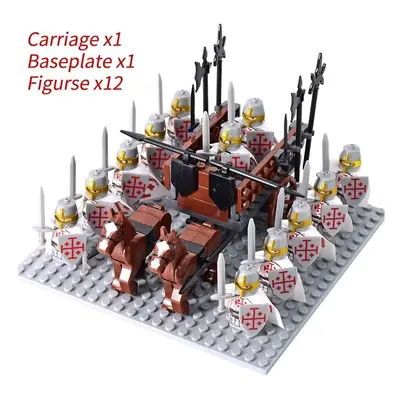 (Set 46) Medieval Knights mini Action Figures Building Blocks Roman Chariot Carriage