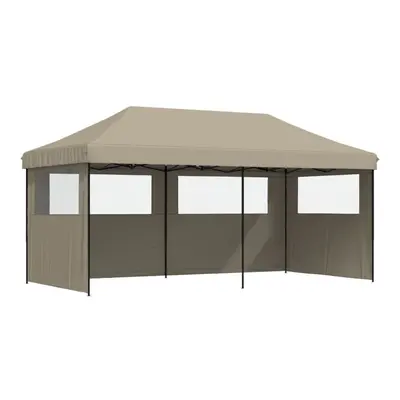 (taupe, with sidewalls) vidaXL Foldable Tent Pop-Up with Side Walls Outdoor Party Tent Garden Ga