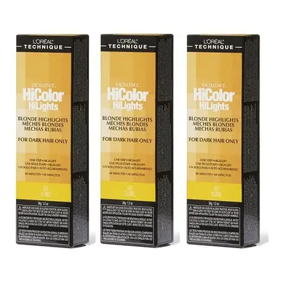 (Ash Blonde â (3pks)) Ash Blonde L'Oreal Excellence HiColor HiLights For Dark Hair Only