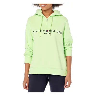 Tommy Hilfiger Women's Adaptive Logo Zip Hoodie Deep Sea Lime