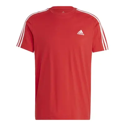 adidas Men's Essentials Single Jersey 3-Stripes T-Shirt Better Scarle