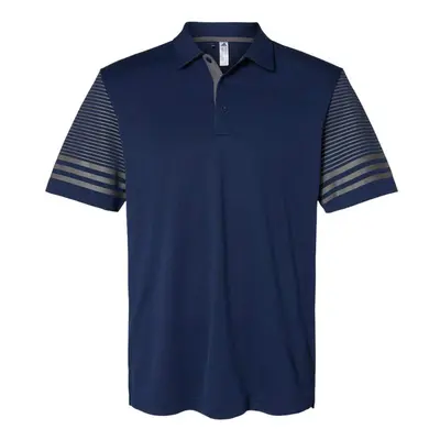 adidas - Striped Sleeve Polo - A490 - - Team Navy Blue/Grey Five