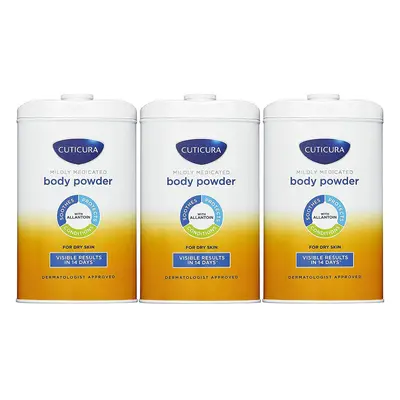 THREE PACKS of Cuticura Talcum Powder Mildly Medicated x 250g