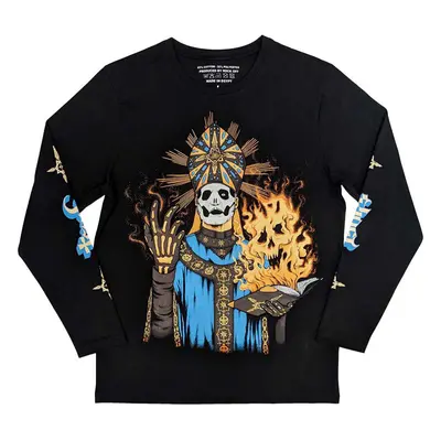 (M, Black) Ghost The Burning Band Logo Long Sleeve T Shirt