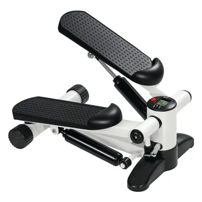 SPORTNOW Mini Stepper Machine with LCD Monitor and Non-Slip Pedals, White