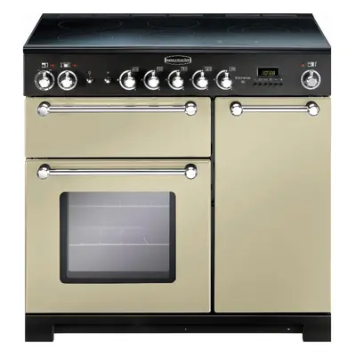 Rangemaster KCH90ECCR/C Kitchener Cream with Chrome Trim 90cm Ceramic Range Cooker - A Rated