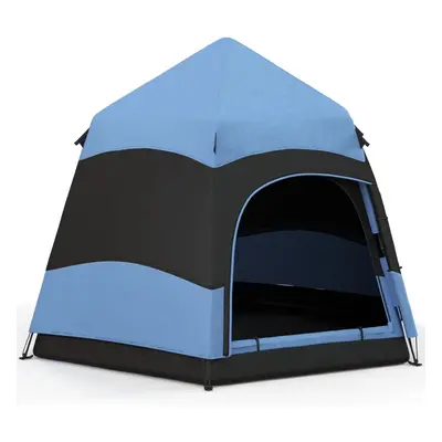 Outsunny Person Pop Up Tent Camping Festival Hiking Shelter Family Blue&Black