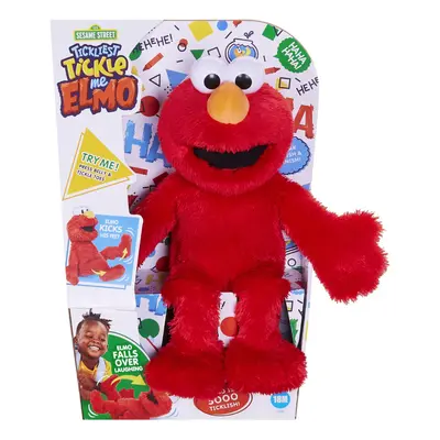 Sesame Street Tickliest Tickle Me Elmo, Laughing, Talking, 14-Inch Elmo Plush Toy, Toddler, Kids