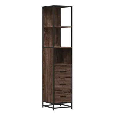 (brown oak) vidaXL Bathroom Cabinet Grey Sonoma 35x37.5x166 cm Engineered Wood