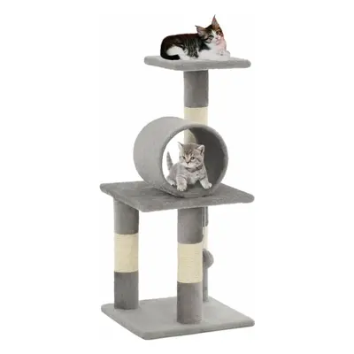 vidaXL Cat Tree with Sisal Scratching Posts 65cm Grey Furniture Play Tower