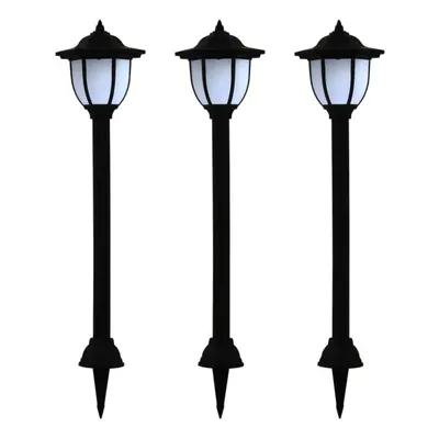 vidaXL 3x Outdoor Solar Lamps LED Black Garden Yard Standing Lighting Fixture