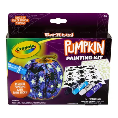 Crayola Galaxy No Carve Pumpkin Decorating Kit Less Mess Kids Paint Set Glow in The Dark Sticker