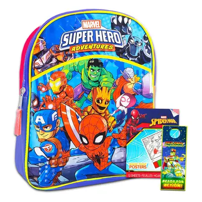 Marvel Super Hero Adventures Mini Backpack - Pc Bundle With 11"" Avengers Superhero School Bag F