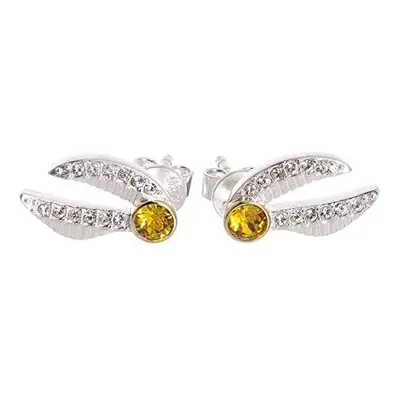 Harry Potter Sterling Silver Golden Snitch Stud Earrings Embellished with Swarovski Crystals