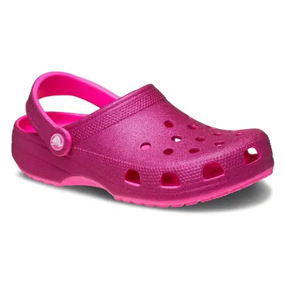 (Pink, (Adults')) Crocs Classic Glitter Thermoplastic Pink Crush Clogs