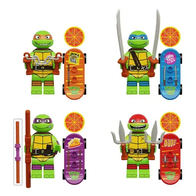 4pcs Teenage Mutant Ninja Turtles Building Block Minifigures Toys Fit Lego