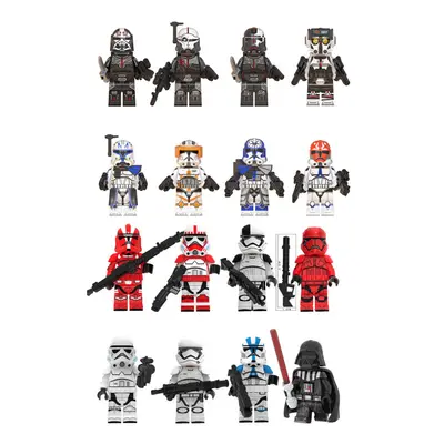 (Style C 16pcs) 8pcs/16pcs Star Wars Clone Troopers Minifigures Gift Fit Lego