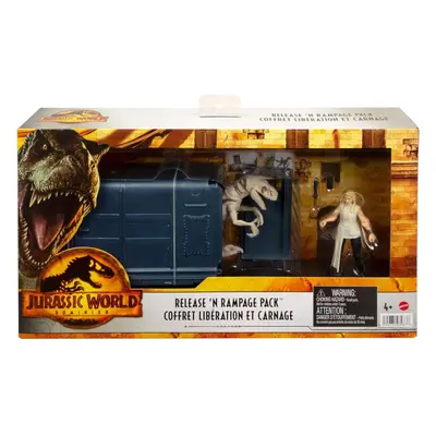 Jurassic World HFG63 Cage and Fury Dinosaur Set (9.5 cm) with Exclusive Soyona Figure, Atrocirap