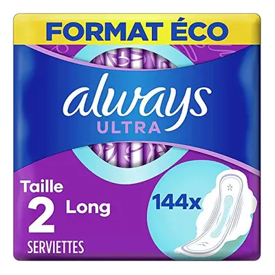 Ultra Sanitary Towels, Size 2, Long, Towels with Wings, Moderate Flow Day, Eco Size, Max Comfort