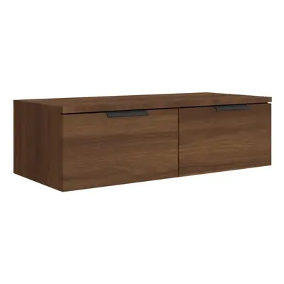 (Brown oak) vidaXL Wall Cabinet Floating TV Unit Wall Mount Media Cabinet Engineered Wood