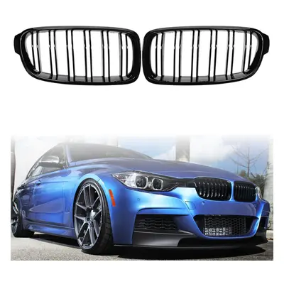 2PCS Gloss Black Front Car Grilles Automobile Auto