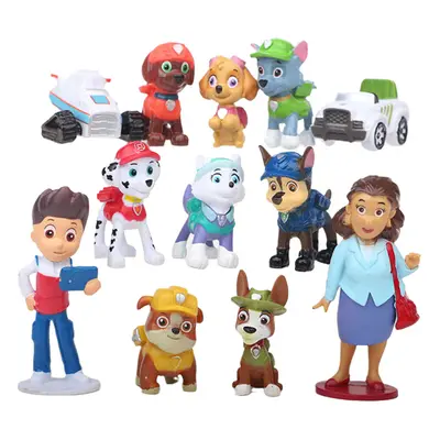 12 pcs Paw Patrol Puppy Cake Toppers Action Figures Set Deco Gift