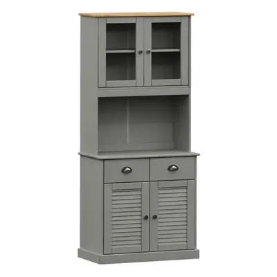 (grey) vidaXL Highboard Sideboard Side Cabinet Storage Cabinet VIGO Solid Wood Pine