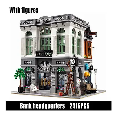 (2416PCS) Creatoring Expert Pet Book Shop Town Hall Downtown Diner Model Modular