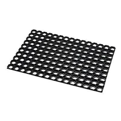 Addis Honeycomb Door Mat Heavy Duty 100% Rubber-60 x cm-Black, x x 1.5 cm