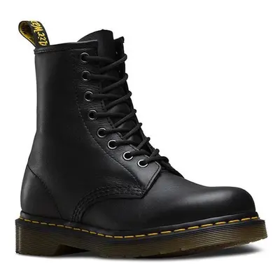 (Black Nappa, UK) Dr. Martens Unisex 8 Lace Up Leather Boots Shoes Doc Martins - Soft Nappa