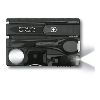 Victorinox Swiss Card Lite, Swiss Made Pocket Tool, Functions, LED, Magnifier, Black Transparent