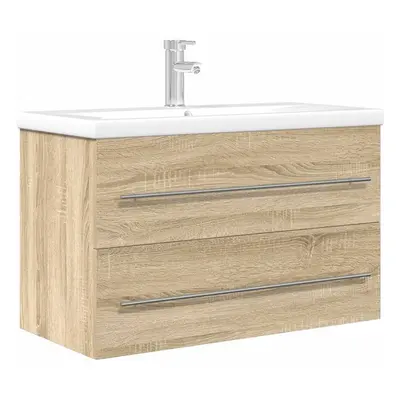 (sonoma oak, x 38.5 x cm) vidaXL Piece Bathroom Furniture Set Concrete Grey Engineered Wood