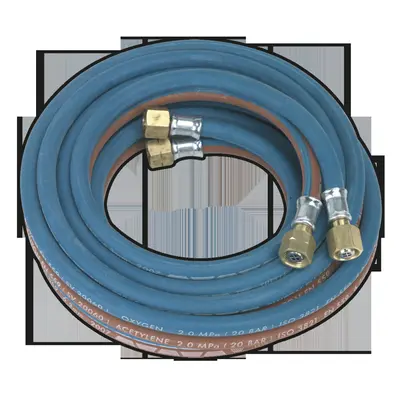 SEALEY - SGA5 Twin Rubber Hose Set Oxyacetylene 5m