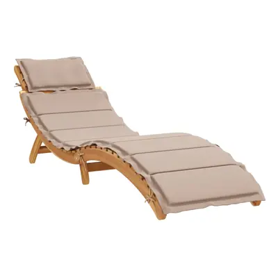 vidaXL Sun Lounger with Cushion Sunbed Lounge Bed Taupe Solid Wood Acacia