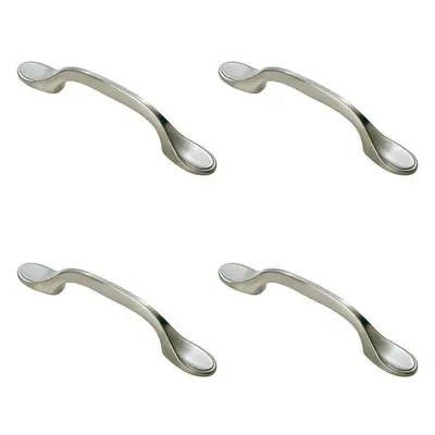 4x 128mm Shaker Style Cabinet Pull Handle 76mm Fixing Centres Satin Nickel