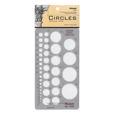 Pickett Circles Template Circle Range Size 1/16 to 1-3/8 Inches (1200