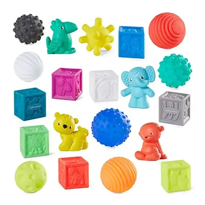 Infantino Sensory Balls Blocks & Buddies - piece basics set for sensory exploration, fine and gr