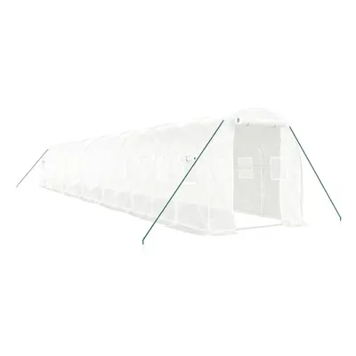 (white, x x m) vidaXL Greenhouse Walk in Greenhouse with Steel Frame Patio Outdoor Grow House