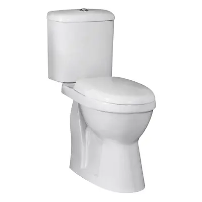 White Single Flush Comfort Height Toilet Pan, Cistern & Soft Close Seat