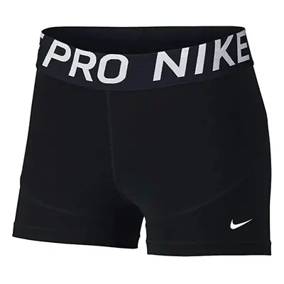 Nike Women's Pro 3"" Training Shorts (Large Black White)