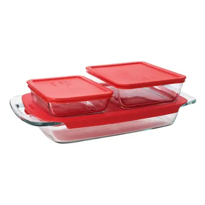 Pyrex Easy Grab 6-Piece Glass Bakeware and Food Storage Set