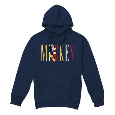 (XL, Navy) Disney Mens Mickey Mouse Multicolour Name Hoodie