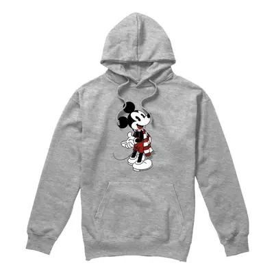 (XXL, Sport Heather) Disney Mens Mickey Mouse Scarf Christmas Hoodie