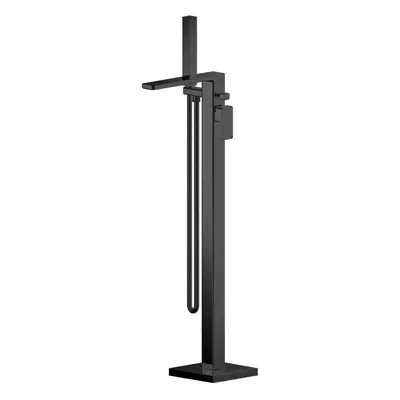 Freestanding Square Bath Shower Mixer Tap - Matt Black