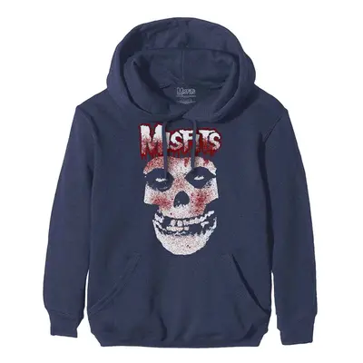 (Medium, Blue) Misfits Blood Drip Skull Hoodie