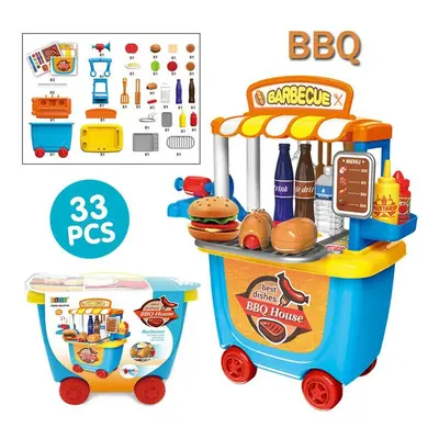 (BBQ-33pcs set) Kids Simulation Ice Cream Shop Role play Toy Set