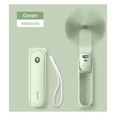 (4500mAh green F8X) JISULIFE Portable Fan Mini Handheld Fan USB 4500mAh Recharge Hand Held Small