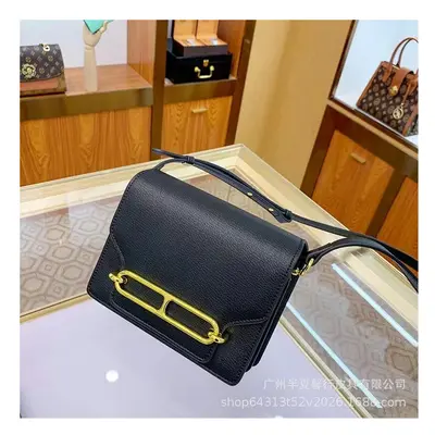 (black) The Head Layer Of Cowhide Pork Nose Tofu Bag Female Bag Spring And Summer New Shoulder M