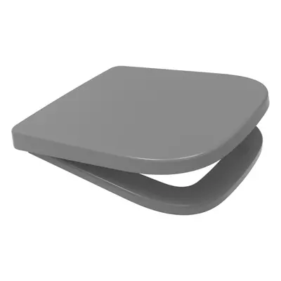 (Grey) V20 Square Shape Soft Close Toilet Seat Quick Release Top or Bottom Fix x